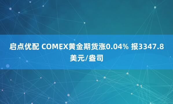 启点优配 COMEX黄金期货涨0.04% 报3347.8美元/盎司